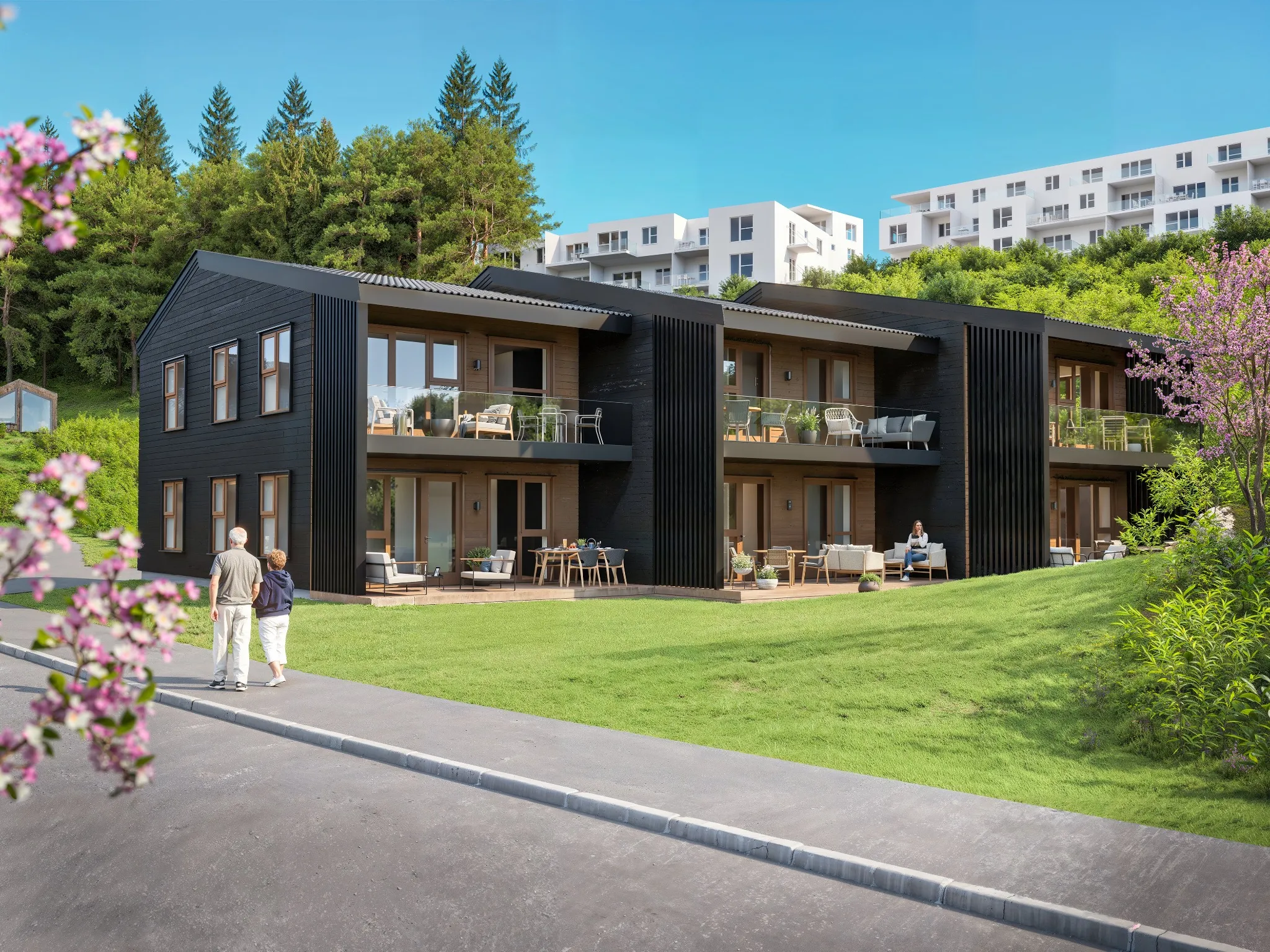 Stor og solrik terrasse på Leilighet Type B